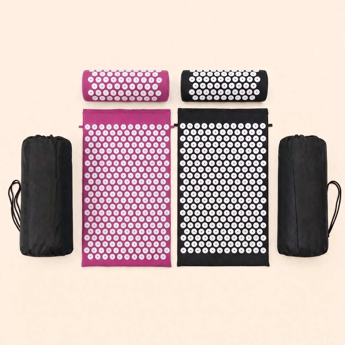 Tapis d'acupression Duo Fushia Noir