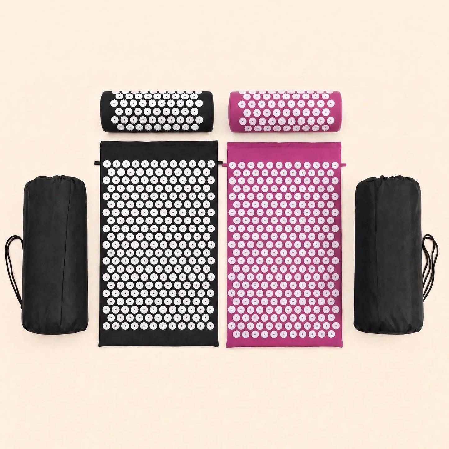Tapis d'acupression Duo Noir Fushia