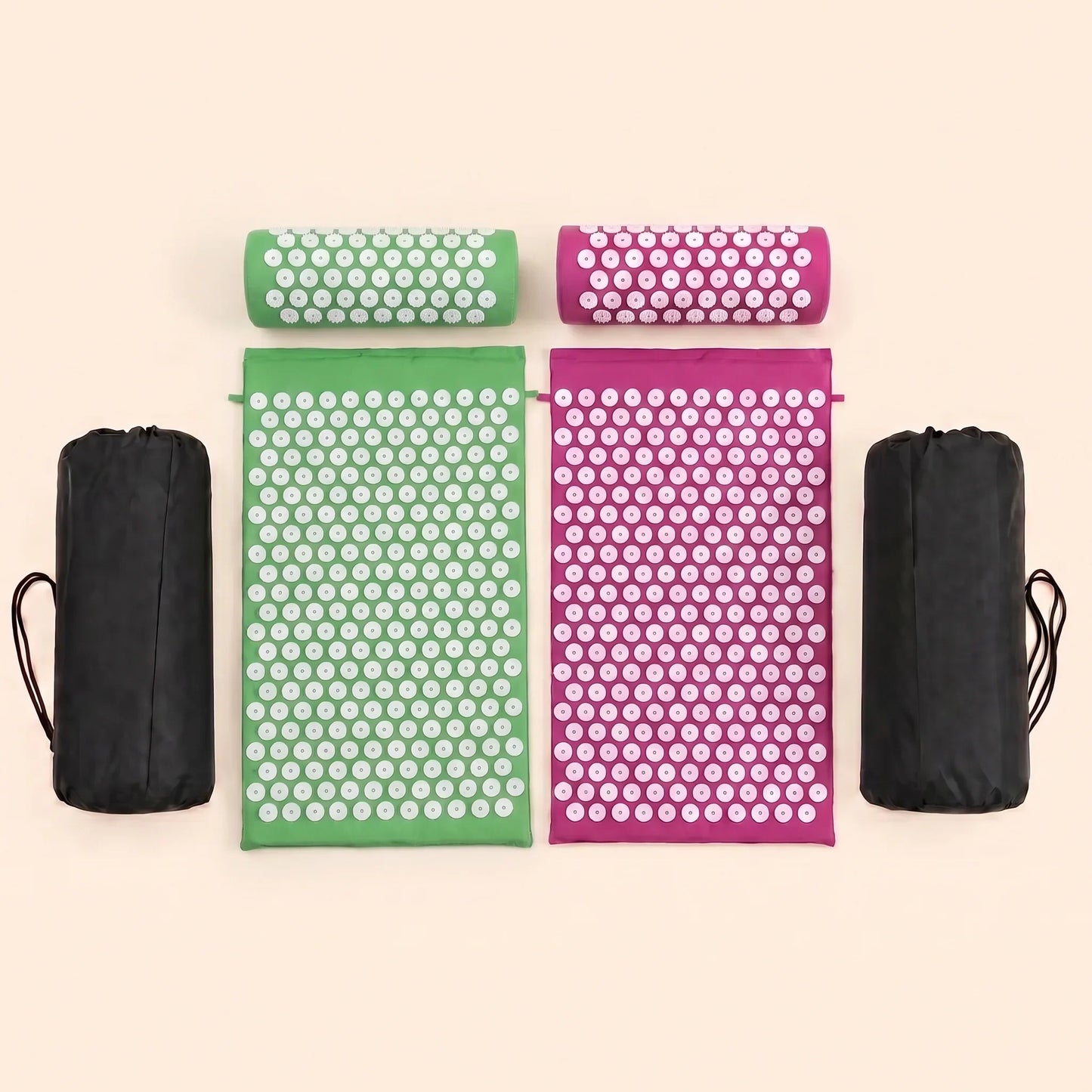 Tapis d'acupression Duo Vert Fushia